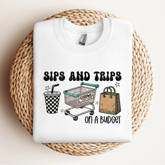 Sips & Trips to the Thrift Store Sweatshirt - Picture 1 of 1